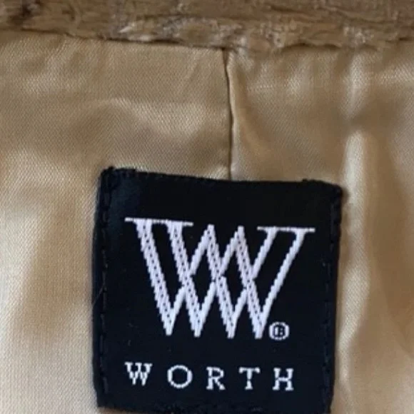 Worth New York Champagne Faux Fur Textured Blazer Jacket Size 12 Made in USA - Picture 2 of 12